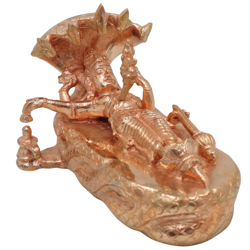 Bronze Padmanabha Swamy Idol | Handcrafted Panchaloha Murti | Chola Art Vishnu Statue | South India Temple & Home Decor, Gold, 3.5 Inch, 1 Piece