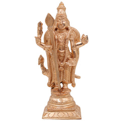 Bronze Handcrafted Murugan Idol, Thiruchandur Murugan Statue, Panchaloha Skanda, Kartikeya, Subramanya, Velan, South India Art, Gold, 6 Inch, 1 Piece