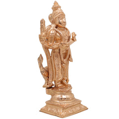 Bronze Handcrafted Murugan Idol, Thiruchandur Murugan Statue, Panchaloha Skanda, Kartikeya, Subramanya, Velan, South India Art, Gold, 6 Inch, 1 Piece