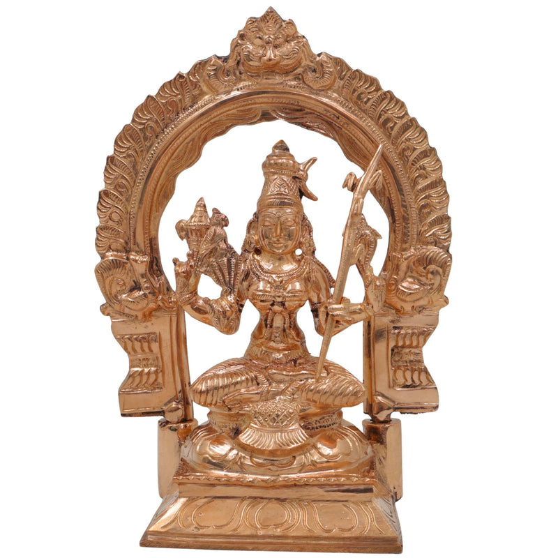 Bronze Kamakshi Idol | Kanchi Kamakshi Amman Devi Murti | Panchaloha Kamakshi Mata Statue | Handcrafted South Indian Sculpture, Gold, 8.5 Inch, 1 Piece