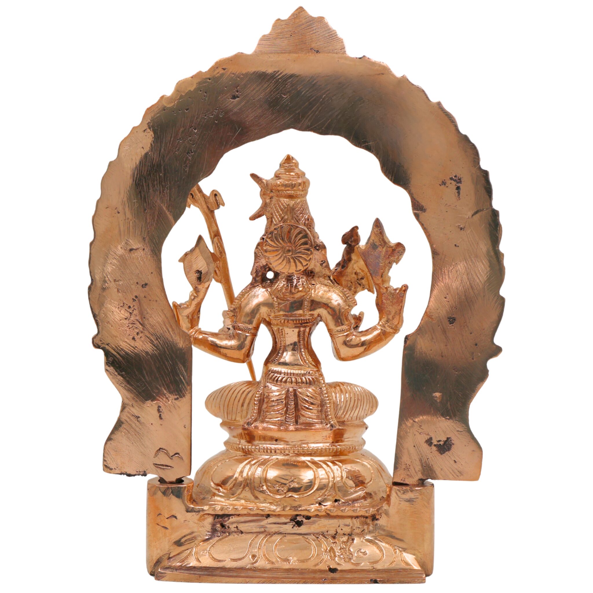 Bronze Kamakshi Idol | Kanchi Kamakshi Amman Devi Murti | Panchaloha Kamakshi Mata Statue | Handcrafted South Indian Sculpture, Gold, 8.5 Inch, 1 Piece