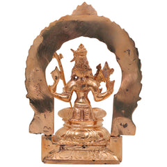 Bronze Kamakshi Idol | Kanchi Kamakshi Amman Devi Murti | Panchaloha Kamakshi Mata Statue | Handcrafted South Indian Sculpture, Gold, 8.5 Inch, 1 Piece