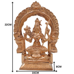 Bronze Kamakshi Idol | Kanchi Kamakshi Amman Devi Murti | Panchaloha Kamakshi Mata Statue | Handcrafted South Indian Sculpture, Gold, 8.5 Inch, 1 Piece