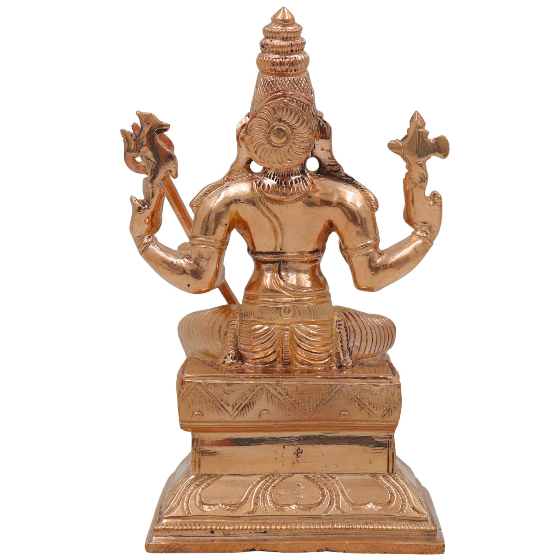Bronze Handcrafted Shiva Idol, Mahadeva Murti, Bholenath Sitting Sculpture, Panchaloha Chola Art, Home Temple Decor, Spiritual Hindu Statue, Gold, 6.5 Inch, 1 Piece
