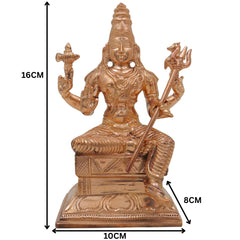 Bronze Handcrafted Shiva Idol, Mahadeva Murti, Bholenath Sitting Sculpture, Panchaloha Chola Art, Home Temple Decor, Spiritual Hindu Statue, Gold, 6.5 Inch, 1 Piece