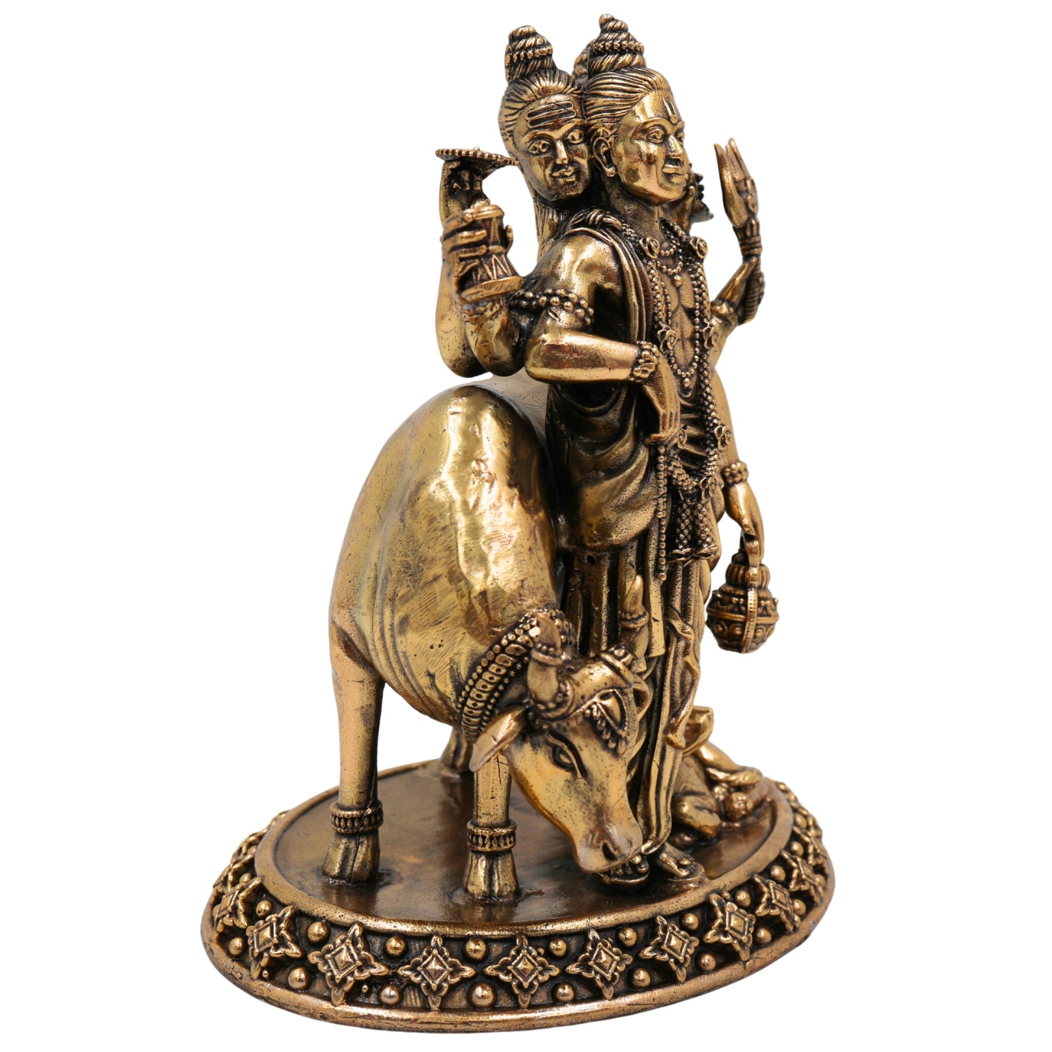 Brass Dattatreya Idol – Handcrafted Datta Murti, Pratima & Vigraha for Pooja, Home Decor, Temple, Gifts & Spiritual Collection, Gold, 5.5 Inch, 1 Piece