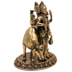 Brass Dattatreya Idol – Handcrafted Datta Murti, Pratima & Vigraha for Pooja, Home Decor, Temple, Gifts & Spiritual Collection, Gold, 5.5 Inch, 1 Piece