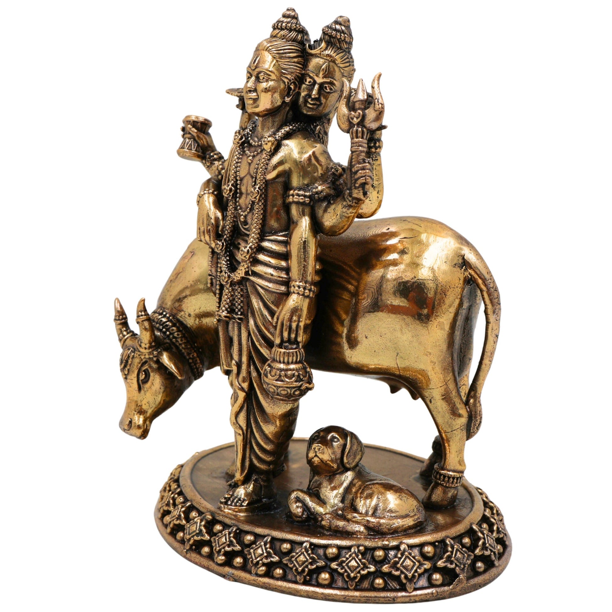 Brass Dattatreya Idol – Handcrafted Datta Murti, Pratima & Vigraha for Pooja, Home Decor, Temple, Gifts & Spiritual Collection, Gold, 5.5 Inch, 1 Piece