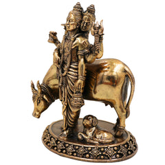 Brass Dattatreya Idol – Handcrafted Datta Murti, Pratima & Vigraha for Pooja, Home Decor, Temple, Gifts & Spiritual Collection, Gold, 5.5 Inch, 1 Piece