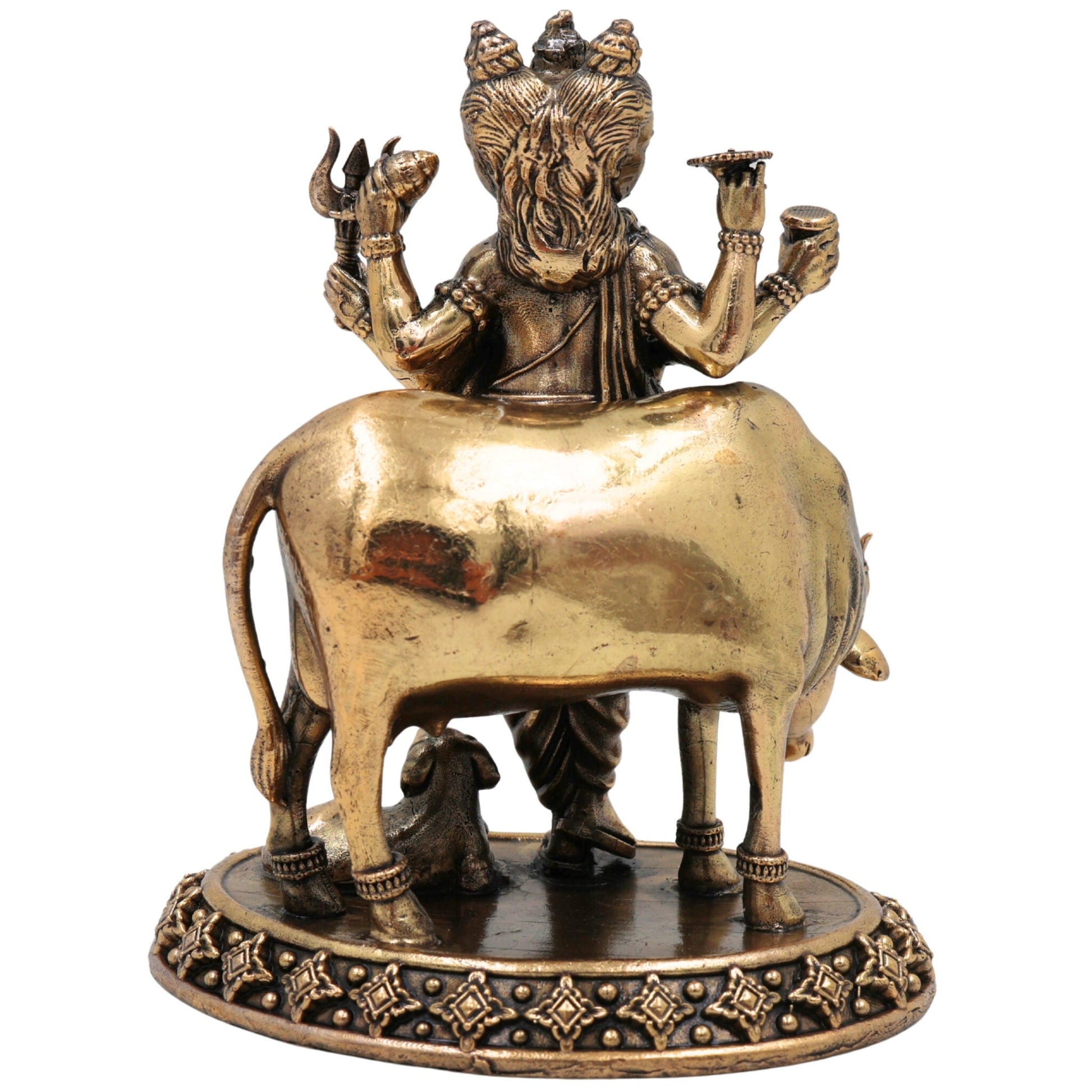 Brass Dattatreya Idol – Handcrafted Datta Murti, Pratima & Vigraha for Pooja, Home Decor, Temple, Gifts & Spiritual Collection, Gold, 5.5 Inch, 1 Piece
