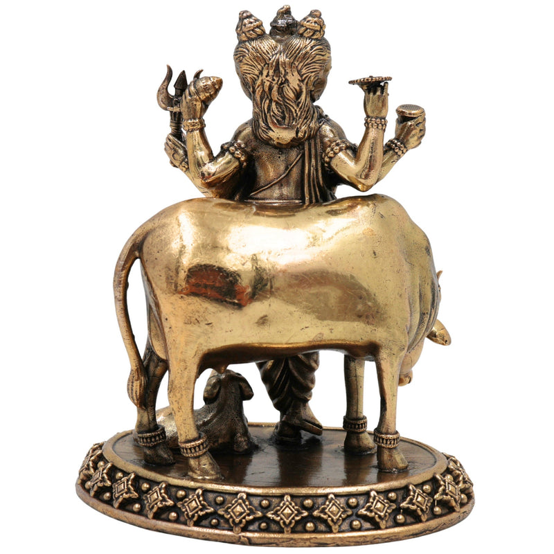 Brass Dattatreya Idol – Handcrafted Datta Murti, Pratima & Vigraha for Pooja, Home Decor, Temple, Gifts & Spiritual Collection, Gold, 5.5 Inch, 1 Piece