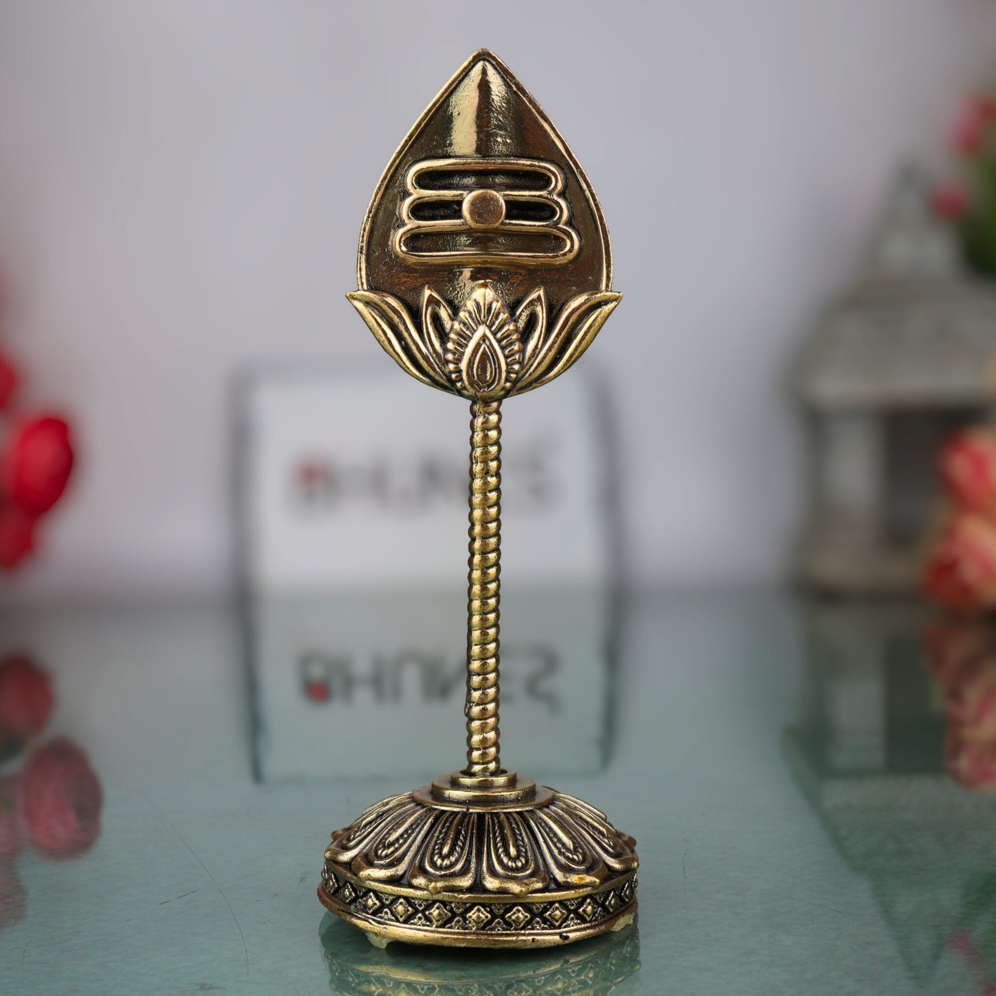Brass Murugan Vel Idol – Lord Velan, Vetrivel, Palanivel, Thangavel Sculpture for Pooja, Home Temple, Spiritual Blessings, Gold, 4 Inch, 1 Piece