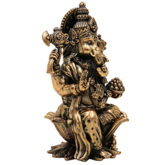 Brass Ganesha Idol – Handcrafted Vinayaka, Siddhivinayak, Ganapati Murti for Home Temple, Pooja, Office Decor & Spiritual Blessings, Gold, 4 Inch, 1 Piece