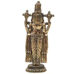 Brass Tirupati Balaji Idol, Venkateswara Murti, Lord Balaji Statue For Car Dashboard, Srinivasa Vigraham for Pooja, Home Decor & Gifts, Gold, 4 Inch, 1 Piece