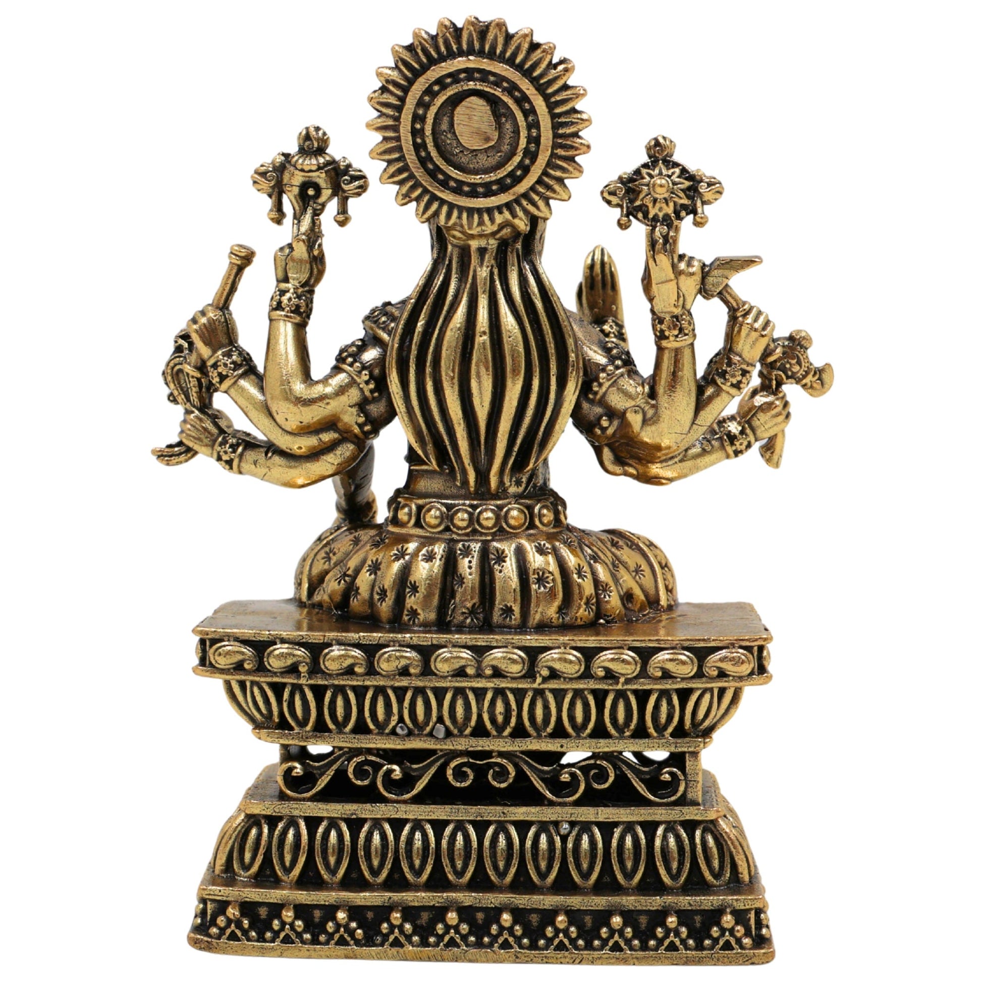 Brass Varahi Amman Idol, Handcrafted Hindu Goddess Statue, Miniature Detailed Varahi, Pooja & Home Temple Sculpture, Gold, 4 Inch, 1 Piece