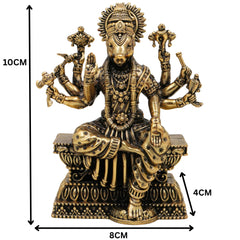 Brass Varahi Amman Idol, Handcrafted Hindu Goddess Statue, Miniature Detailed Varahi, Pooja & Home Temple Sculpture, Gold, 4 Inch, 1 Piece