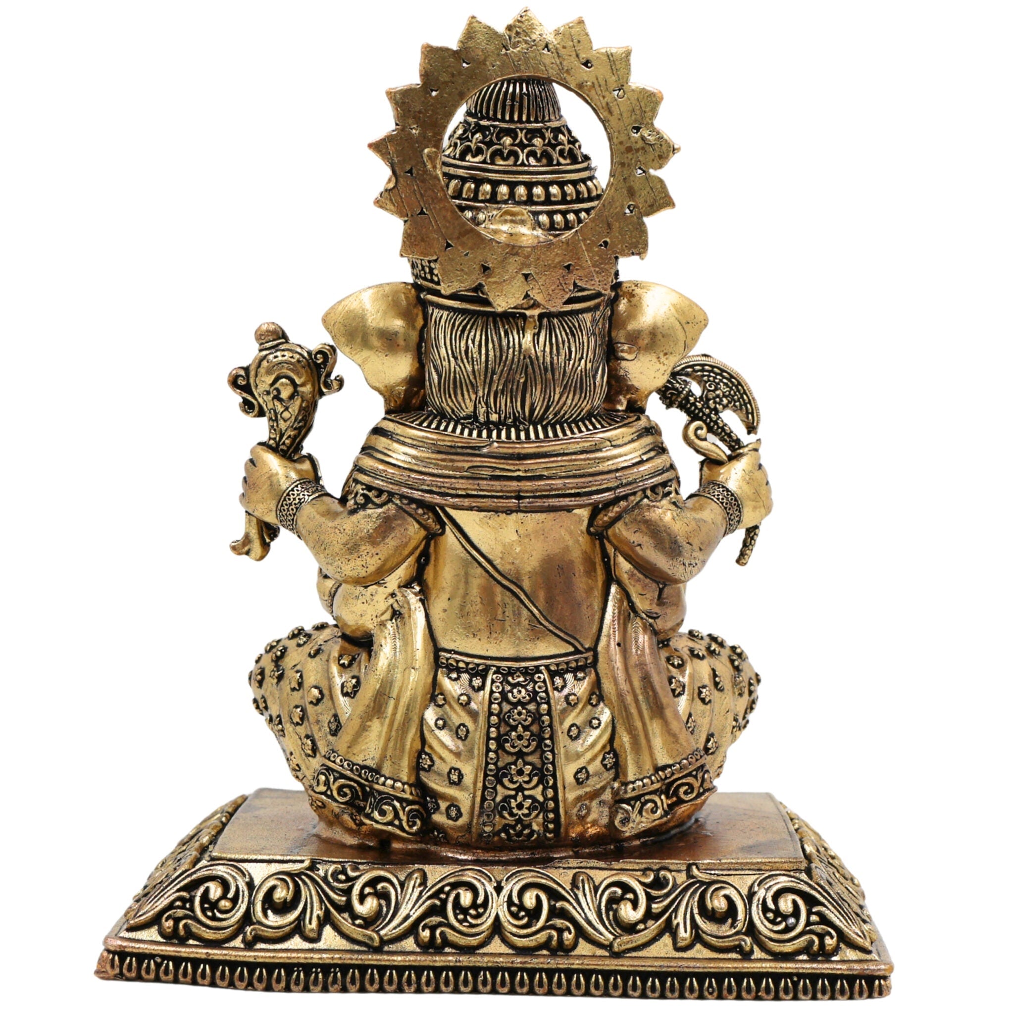 Brass Handcrafted Ganesha Idol, Siddhivinayak, Vinayaka Murti, Ganapati Statue for Pooja, Home Decor & Gifts, Gold, 6 Inch, 1 Piece