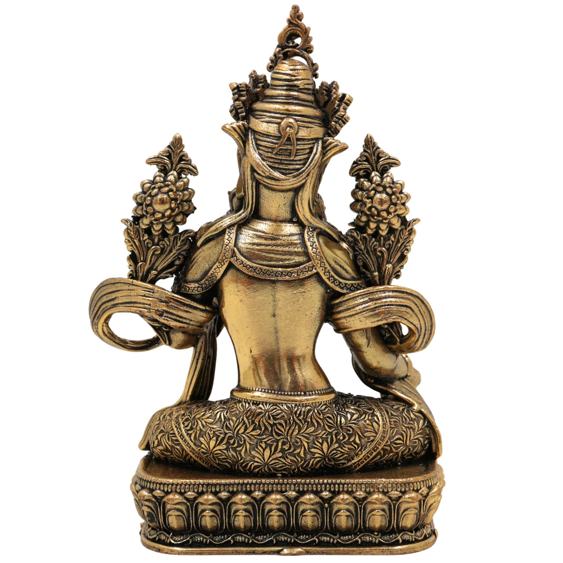 Brass Tara Ma Idol, Handcrafted Tara Maa Murti / Vigraha / Statue for Pooja, Home Decor, Spiritual Blessings, Ugratara, Mahaugrotara, Gold, 4.5 Inch, 1 Piece