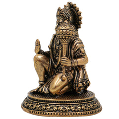 Brass Hanuman Idol Murti, Bajrangbali Anjaneya Maruti Pavanputra Sankat Mochan Mahaveer Ramdoot Vigraha for Home Temple Puja Decor, Gold, 2.5 Inch, 1 Piece