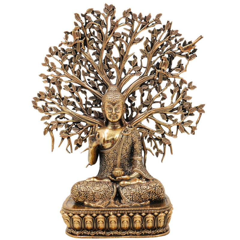 Brass Buddha Idol, Gautam Buddha Statue, Shakyamuni Murti, Siddhartha Gautama Vigraha, Meditating & Sitting Buddha Sculpture for Pooja & Home Decor, Gold, 6.5 Inch, 1 Piece