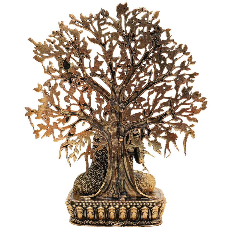 Brass Buddha Idol, Gautam Buddha Statue, Shakyamuni Murti, Siddhartha Gautama Vigraha, Meditating & Sitting Buddha Sculpture for Pooja & Home Decor, Gold, 6.5 Inch, 1 Piece