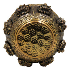 Brass Asta Lakshmi Kalash Loota, Handcrafted Pooja Murti, Vedic Temple Sculpture, Miniature Decorative Brass Kumbh for Home, Puja & Gifts, Gold, 6 Inch, 1 Piece