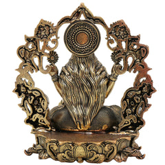 Brass Lakshmi Idol, Mahalakshmi Murti, Shri Padmavati Statue, Kamala Vigraha, Handcrafted Pooja Sculpture for Home & Temple Decor, Gold, 4 Inch, 1 Piece