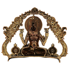Brass Lakshmi Idol, Mahalakshmi Murti, Shri Padmavati Statue, Kamala / Gajalakshmi Pratima for Pooja, Home Decor, Gift & Temple Display, Gold, 3.5 Inch, 1 Piece