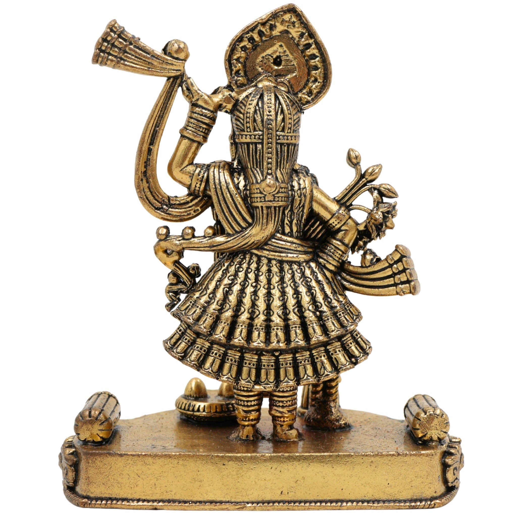 Brass Shree Shrinathji Idol, Handcrafted Murti, Govardhan Nathji Statue, Pooja Sculpture, Home & Temple Decor, Spiritual Gift, Gold, 4 Inch, 1 Piece
