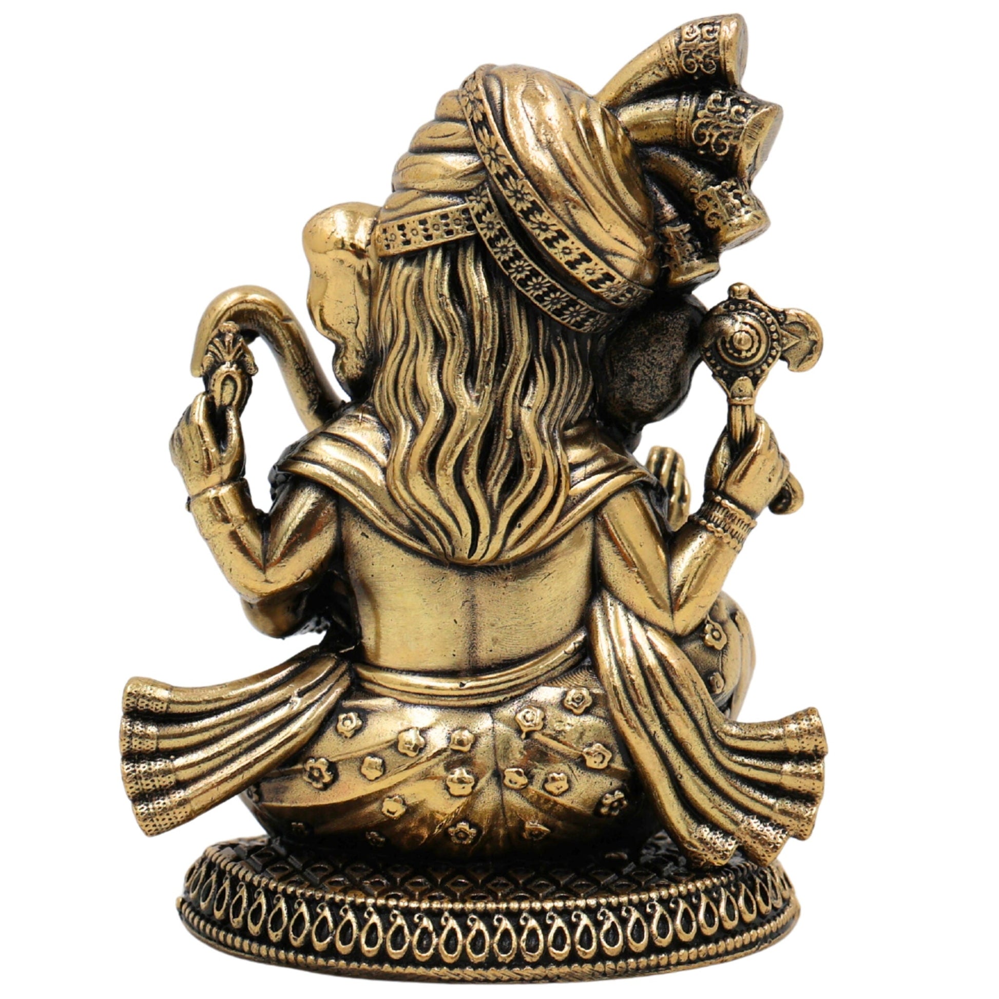 Brass Ganesha Idol, Vinayak, Ganapati, Siddhivinayak Murti for Home Decor, Pooja, Temple, Spiritual Showpiece & Gifts, Gold, 3 Inch, 1 Piece