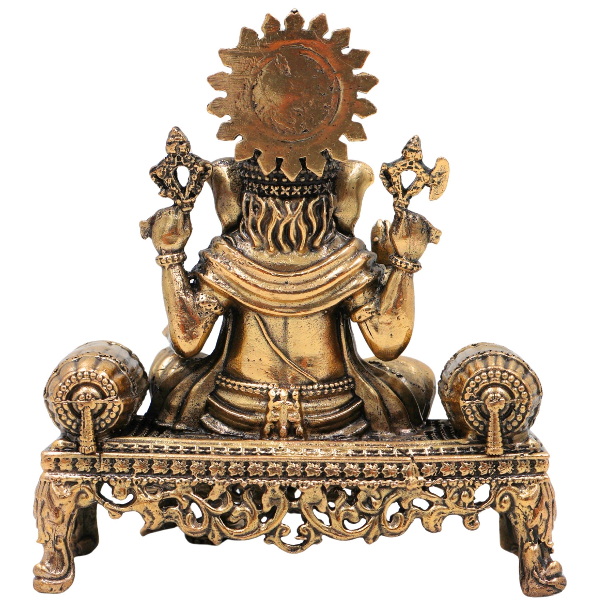Brass Ganesha Idol, Vinayak, Ganapati, Siddhivinayak Murti for Home Decor, Pooja, Temple, Spiritual Showpiece & Gifts, Gold, 4.5 Inch, 1 Piece