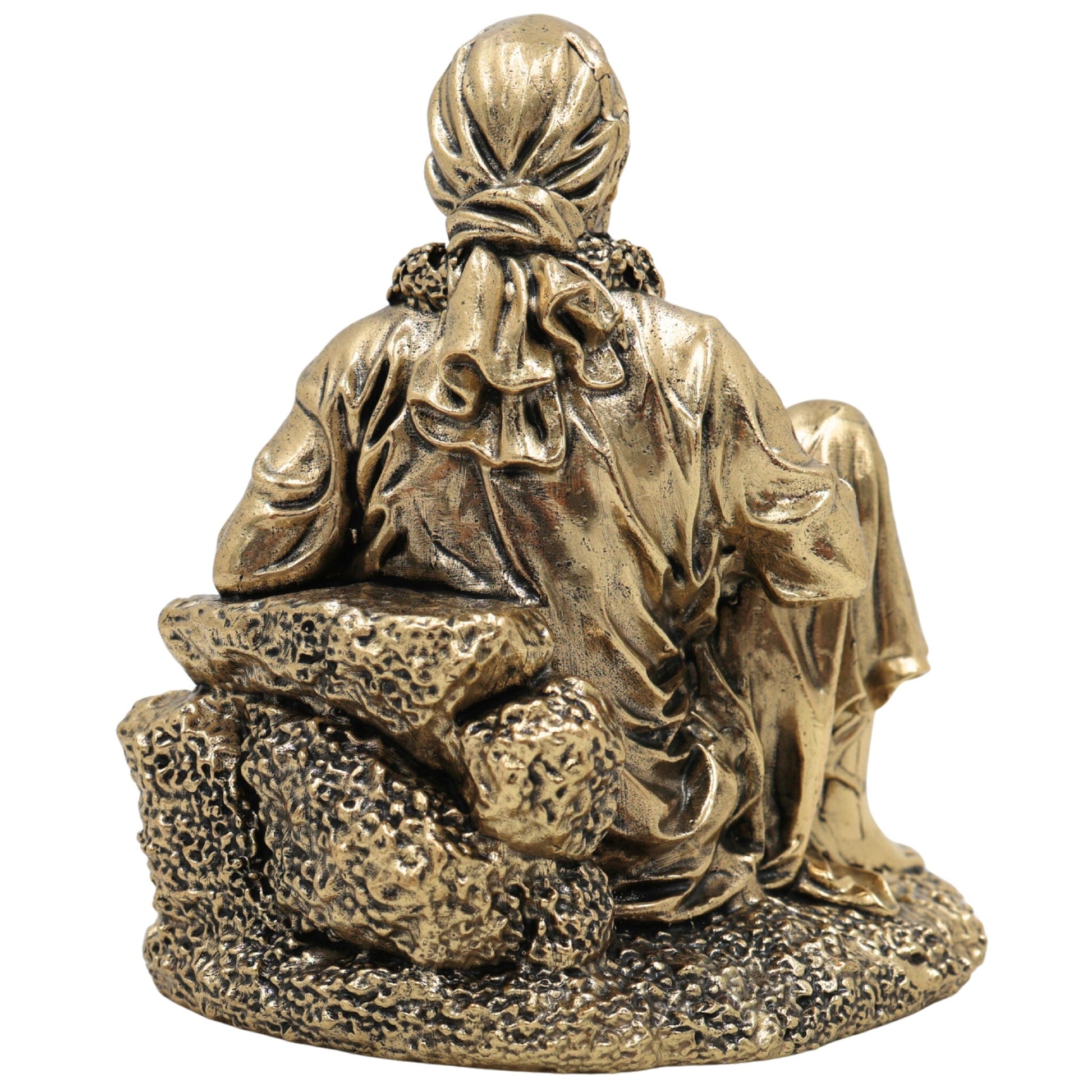 Brass Shirdi Sai Baba Idol, Brass Murti, Sai Nath Statue, Shri Saibaba Pooja Vigraham, Decorative Home Sculpture, Ashtadhatu & Pital Pratima, Gold, 4 Inch, 1 Piece