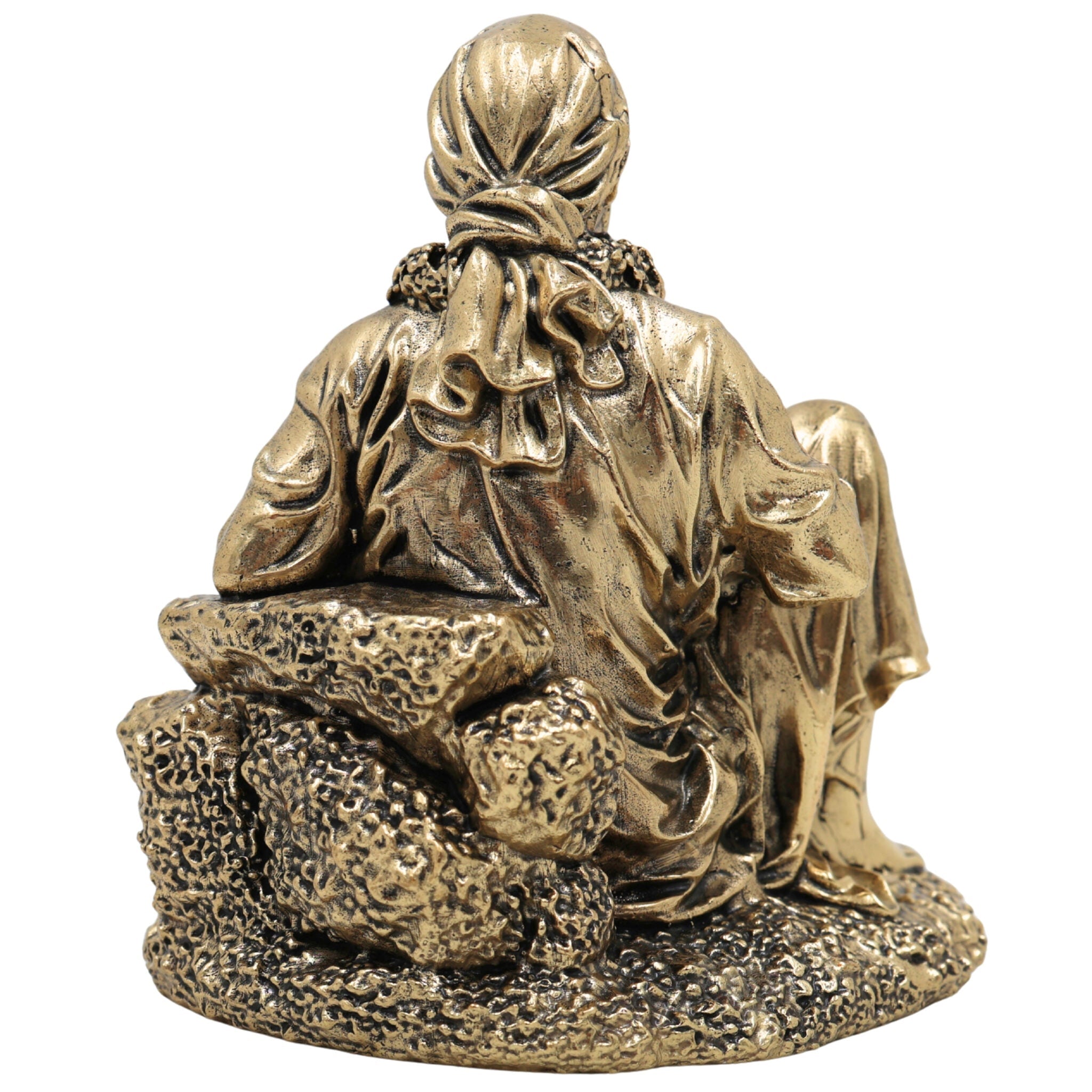 Brass Shirdi Sai Baba Idol, Brass Murti, Sai Nath Statue, Shri Saibaba Pooja Vigraham, Decorative Home Sculpture, Ashtadhatu & Pital Pratima, Gold, 4 Inch, 1 Piece