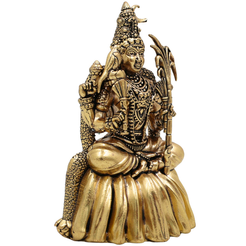Brass Rajarajeshwari Murti, Rajeshwari Idol, Raja Rajeshwari Pratima, Lalitha Tripura Sundari Vigraha, Handcrafted Pooja Statue for Home & Temple, Gold, 4 Inch, 1 Piece