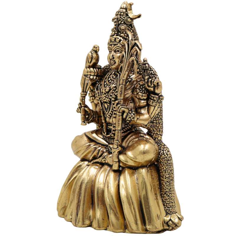 Brass Rajarajeshwari Murti, Rajeshwari Idol, Raja Rajeshwari Pratima, Lalitha Tripura Sundari Vigraha, Handcrafted Pooja Statue for Home & Temple, Gold, 4 Inch, 1 Piece