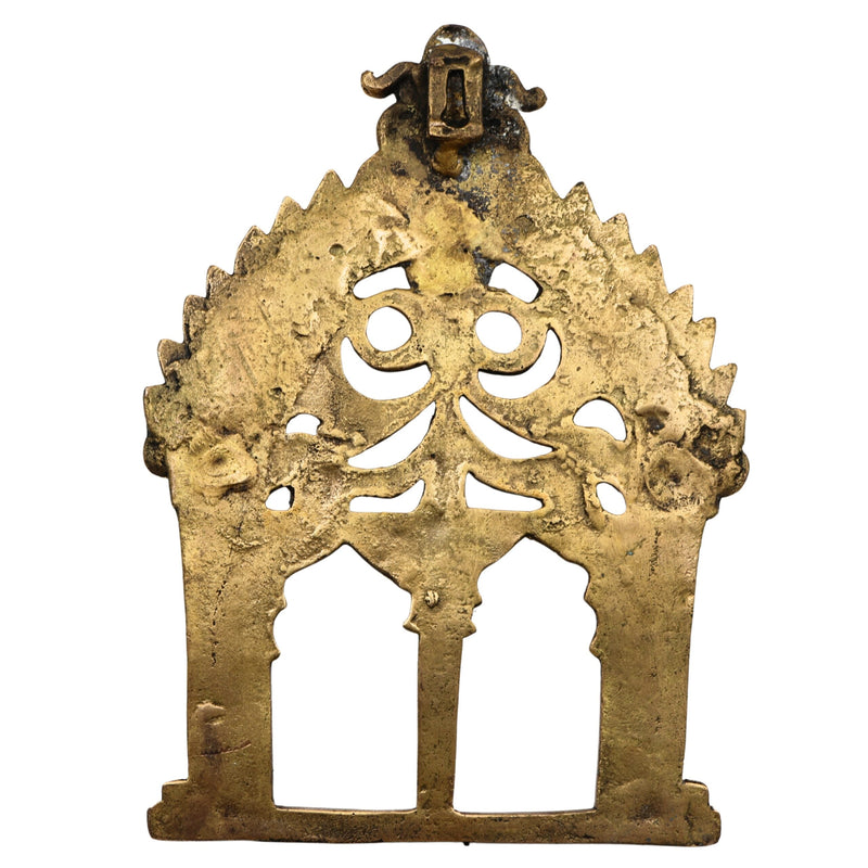 Bhunes Brass Prabhavali Frame Arch Wall Hanging for Temple and Home Decor – Prabhawal with Kirtimukha & Sheshnag for Deity | Prabhaval for Pooja Room, Gold, 10.5 Inch, 1 Piece
