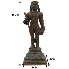 Bronze Murugan Idol, Panchaloha Karthikeya / Skanda / Subramanya Statue, Handcrafted Chola Art Murti for Pooja & Home Decor, Gold, 6 Inch, 1 Piece
