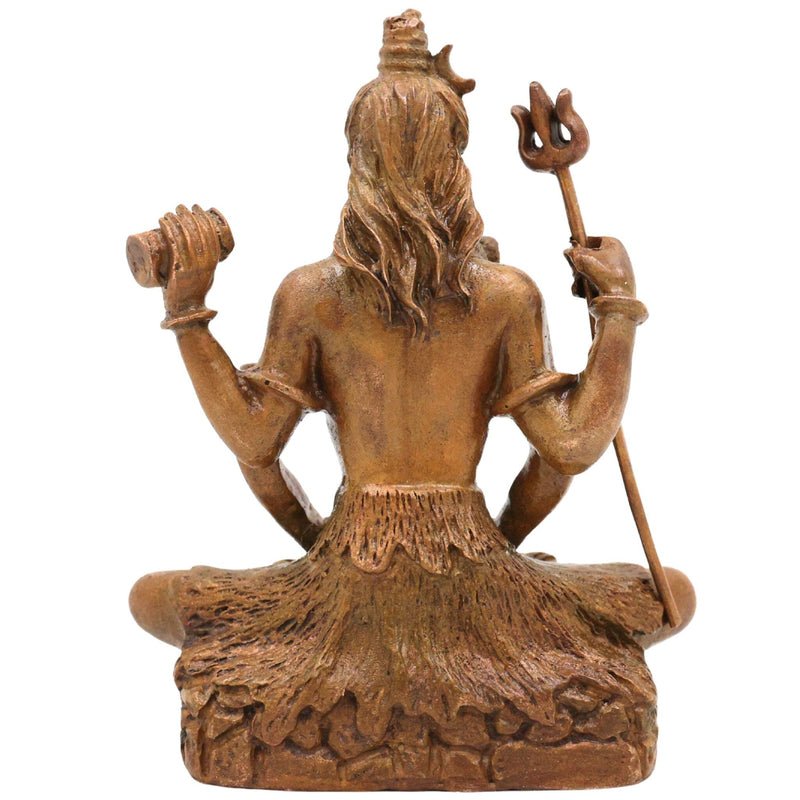 Bronze Handcrafted Lord Shiva Idol | Handcrafted Sitting Mahadeva Murti for Pooja, Meditation & Home Temple Decor, Brown, 3 Inch, 1 Piece