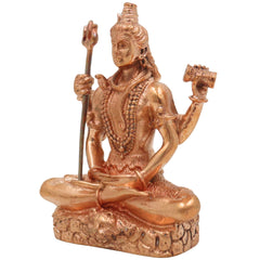 Bronze Lord Shiva Idol, Handcrafted Sitting Mahadeva Murti for Pooja, Meditation & Home Temple Decor, Gold, 3 Inch, 1 Piece