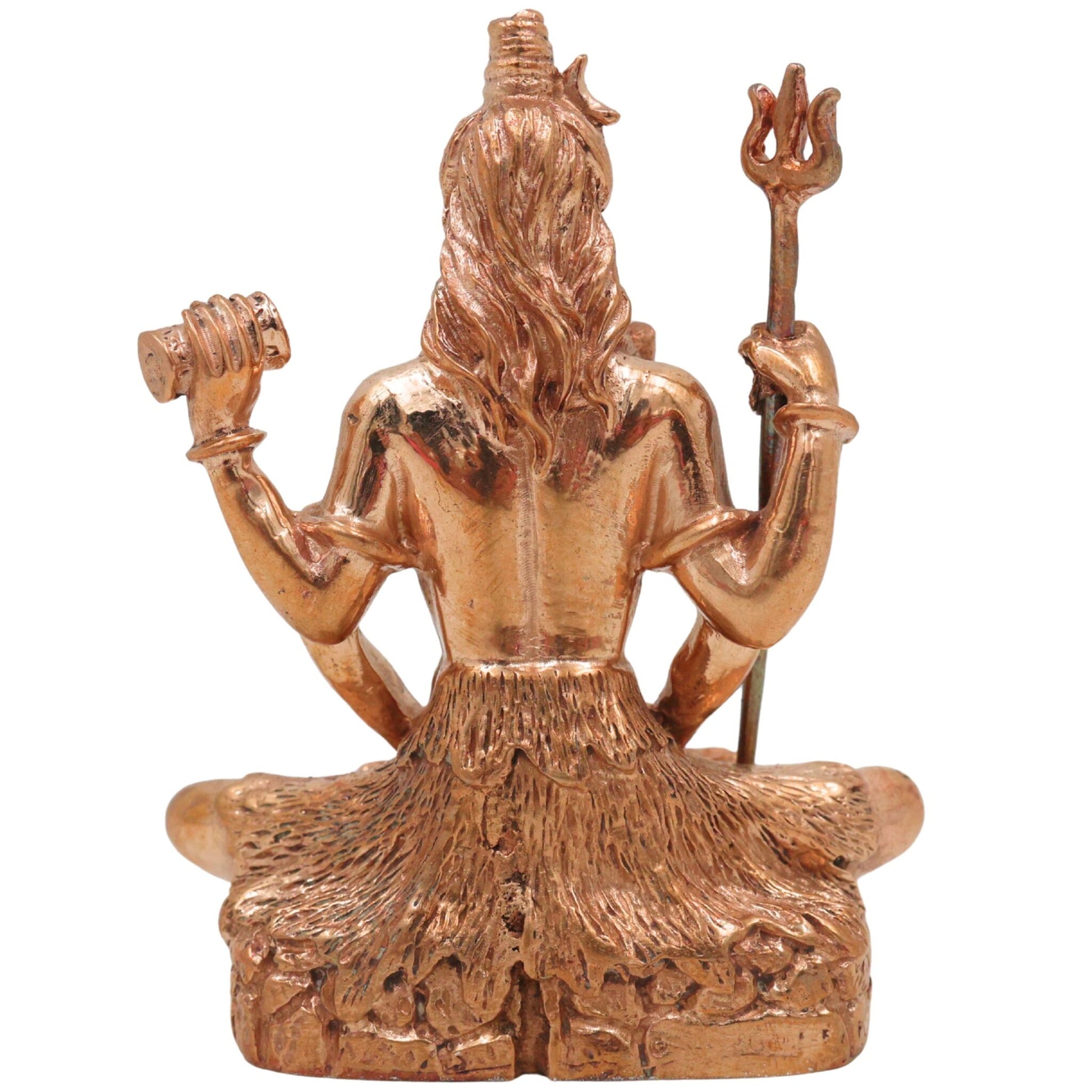 Bronze Lord Shiva Idol, Handcrafted Sitting Mahadeva Murti for Pooja, Meditation & Home Temple Decor, Gold, 3 Inch, 1 Piece