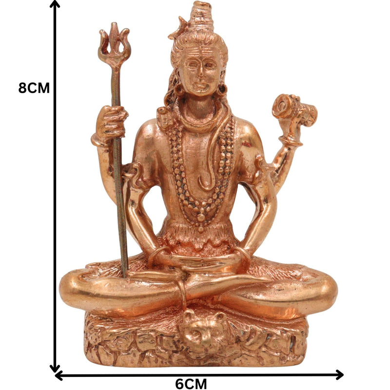 Bronze Lord Shiva Idol, Handcrafted Sitting Mahadeva Murti for Pooja, Meditation & Home Temple Decor, Gold, 3 Inch, 1 Piece
