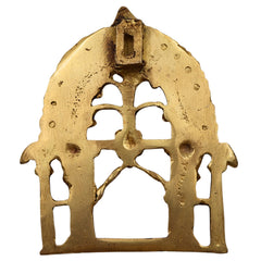 Bhunes Brass Small Prabhavali Arch Frame – Wall Hanging Kirtimukha Prabhawali for Home Temple, Deity Backdrop, Pooja Decor, Prabhaval, Gold, 5.5 Inch, 1 Piece