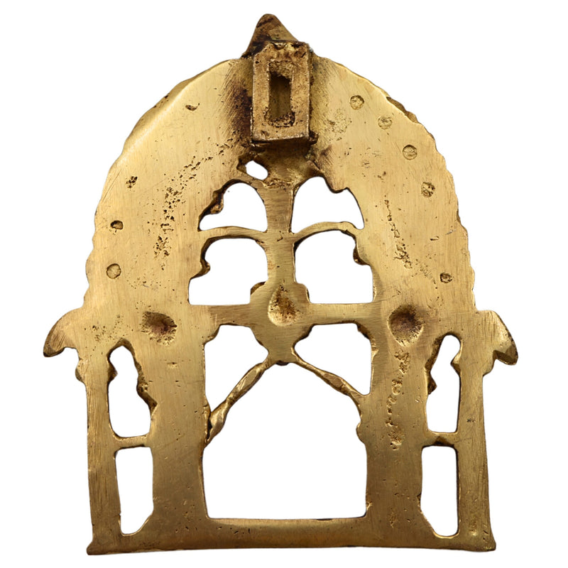 Brass Prabhavali Arch Frame, Wall Hanging for Temple, Home Decor, Small Deity Idol Backdrop, Traditional Prabhawali, Gold, 5.5 Inch, 1 Piece