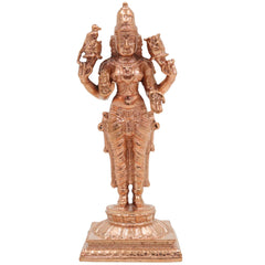 Bronze Standing Lakshmi Idol | Handcrafted Maha Lakshmi Murti for Pooja, Temple & Home Decor, Gold, 4 Inch, 1 Piece