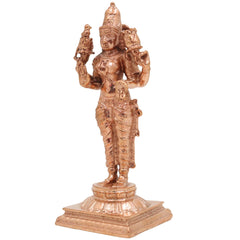 Bronze Standing Lakshmi Idol | Handcrafted Maha Lakshmi Murti for Pooja, Temple & Home Decor, Gold, 4 Inch, 1 Piece