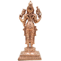 Bronze Standing Lakshmi Idol | Handcrafted Maha Lakshmi Murti for Pooja, Temple & Home Decor, Gold, 4 Inch, 1 Piece