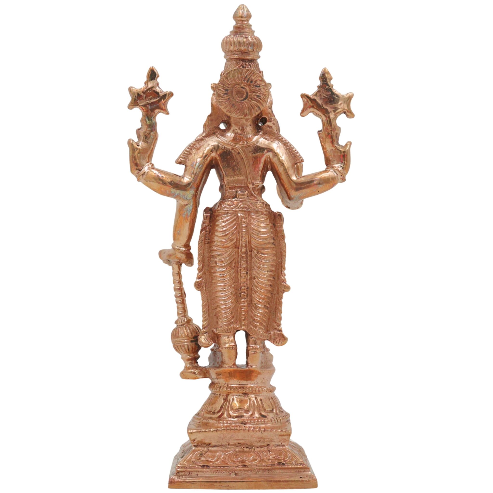 Bronze Handcrafted Vishnu Idol, Narayana, Govinda, Venkateswara Murti – Panchaloha, Chola Art, South Indian Temple Sculpture, Gold, 6.5 Inch, 1 Piece