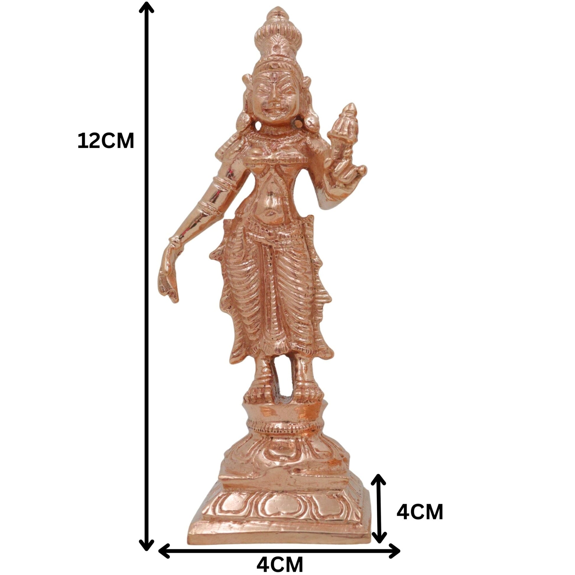 Bronze Sri Devi & Bhu Devi Idol Set | Handcrafted Goddess Murti for Pooja, Temple & Home Decor, Brown, 4.5 Inch, 2 Piece