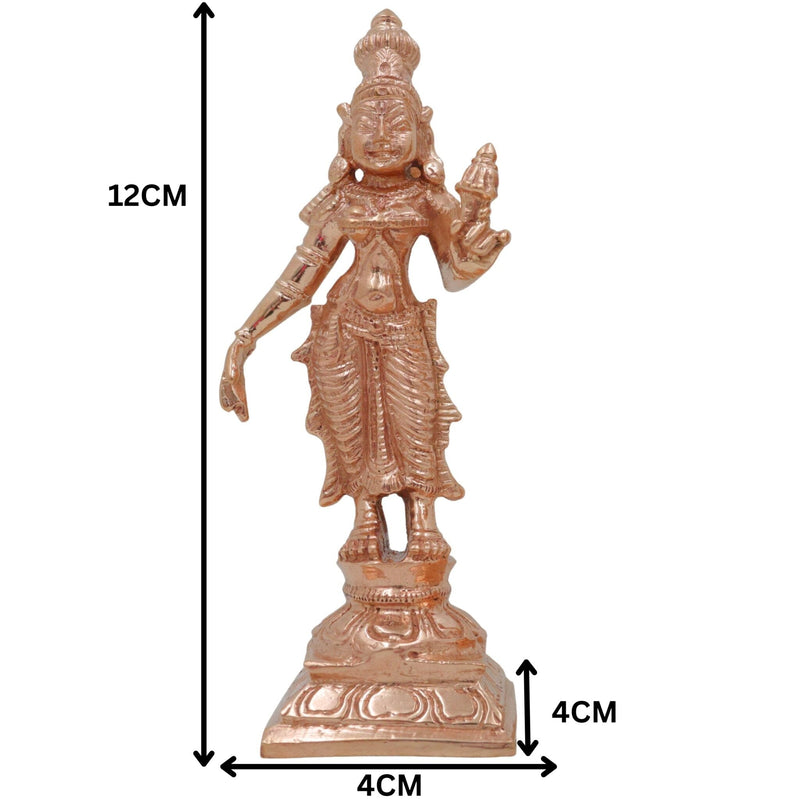 Bronze Sri Devi & Bhu Devi Idol Set | Handcrafted Goddess Murti for Pooja, Temple & Home Decor, Brown, 4.5 Inch, 2 Piece