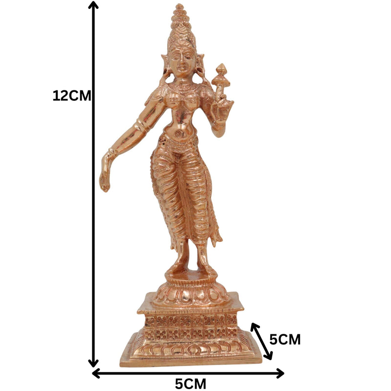 Bronze Sri Devi & Bhu Devi Idol, Handcrafted Goddess Murti, Lakshmi & Earth Goddess Statue for Pooja, Temple & Home Decor, Gold, 4.5 Inch, 2 Piece